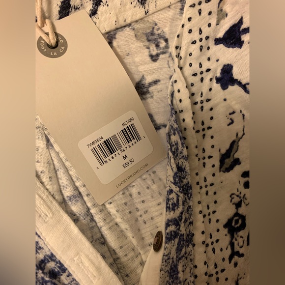 Lucky Brand boho flowy top with buttons sz M - Picture 3 of 3